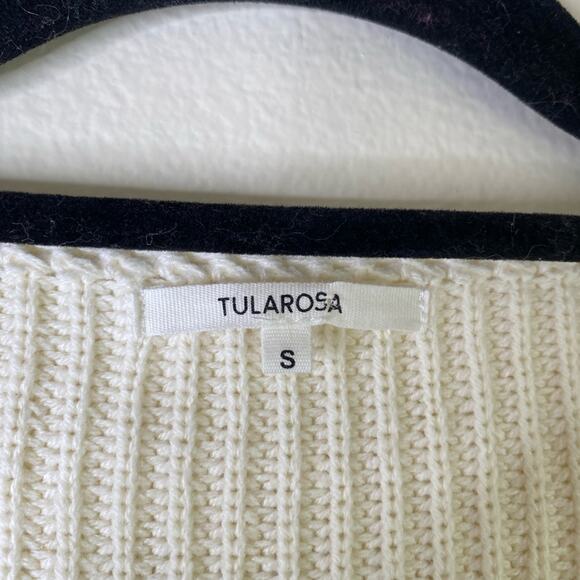 Tularosa Mia Blouson Surplice V-Neck‎ Mini Knit Sweater Dress Ivory Small New - Picture 3 of 6